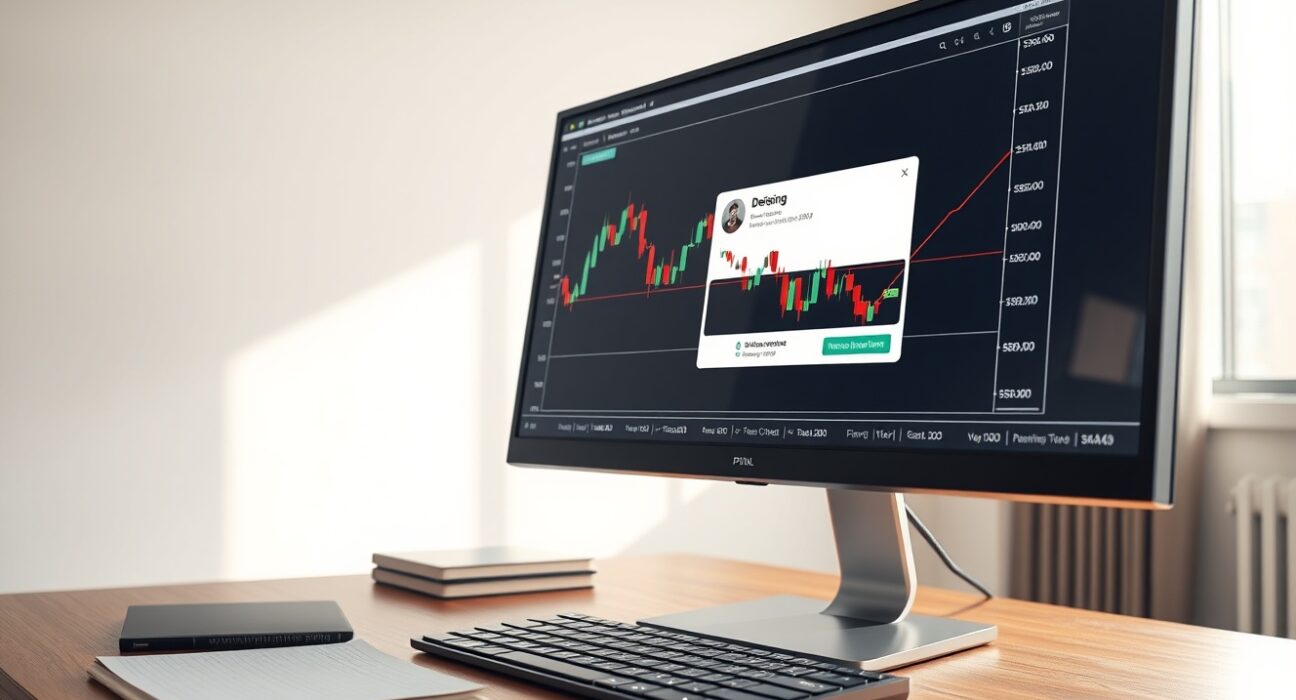 OKX cryptocurrency exchange interface showing UXLINK trading pair delisting notification on professional trading monitor