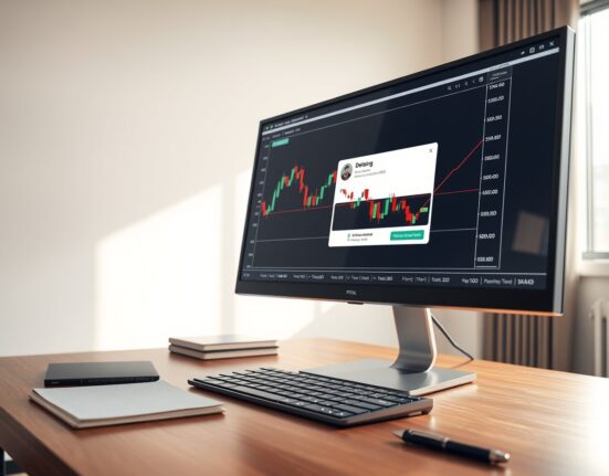OKX cryptocurrency exchange interface showing UXLINK trading pair delisting notification on professional trading monitor