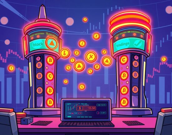 A vibrant cartoon illustration of TRUTH perpetual futures trading on a digital exchange platform.