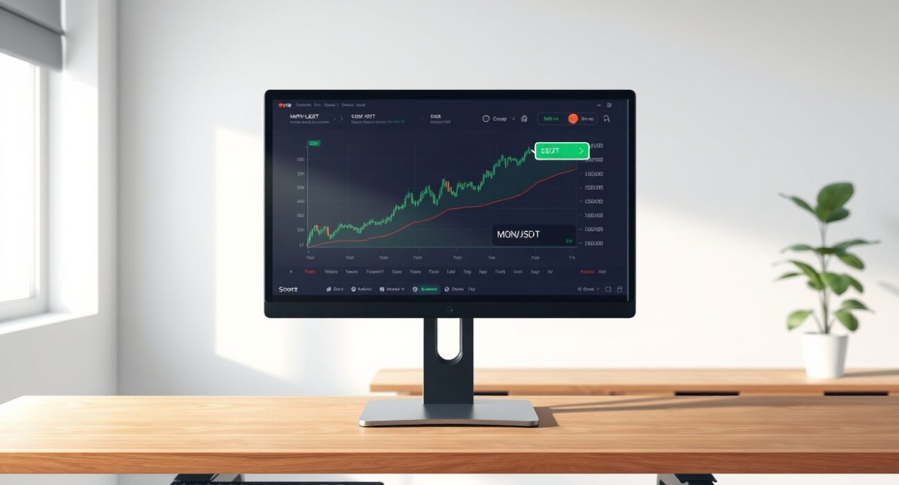 Professional trading interface showing the new MON/USDT cryptocurrency pair on OKX exchange.