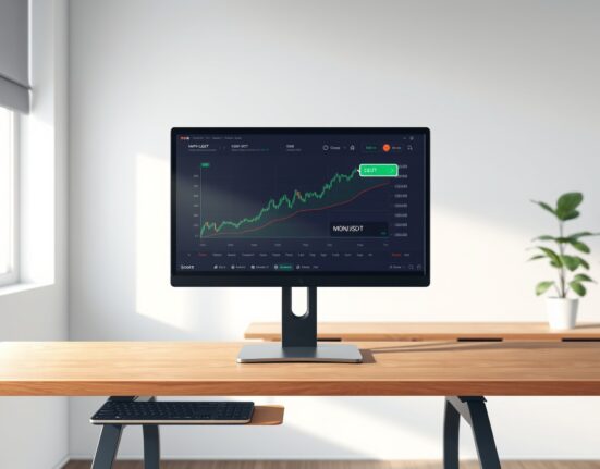 Professional trading interface showing the new MON/USDT cryptocurrency pair on OKX exchange.