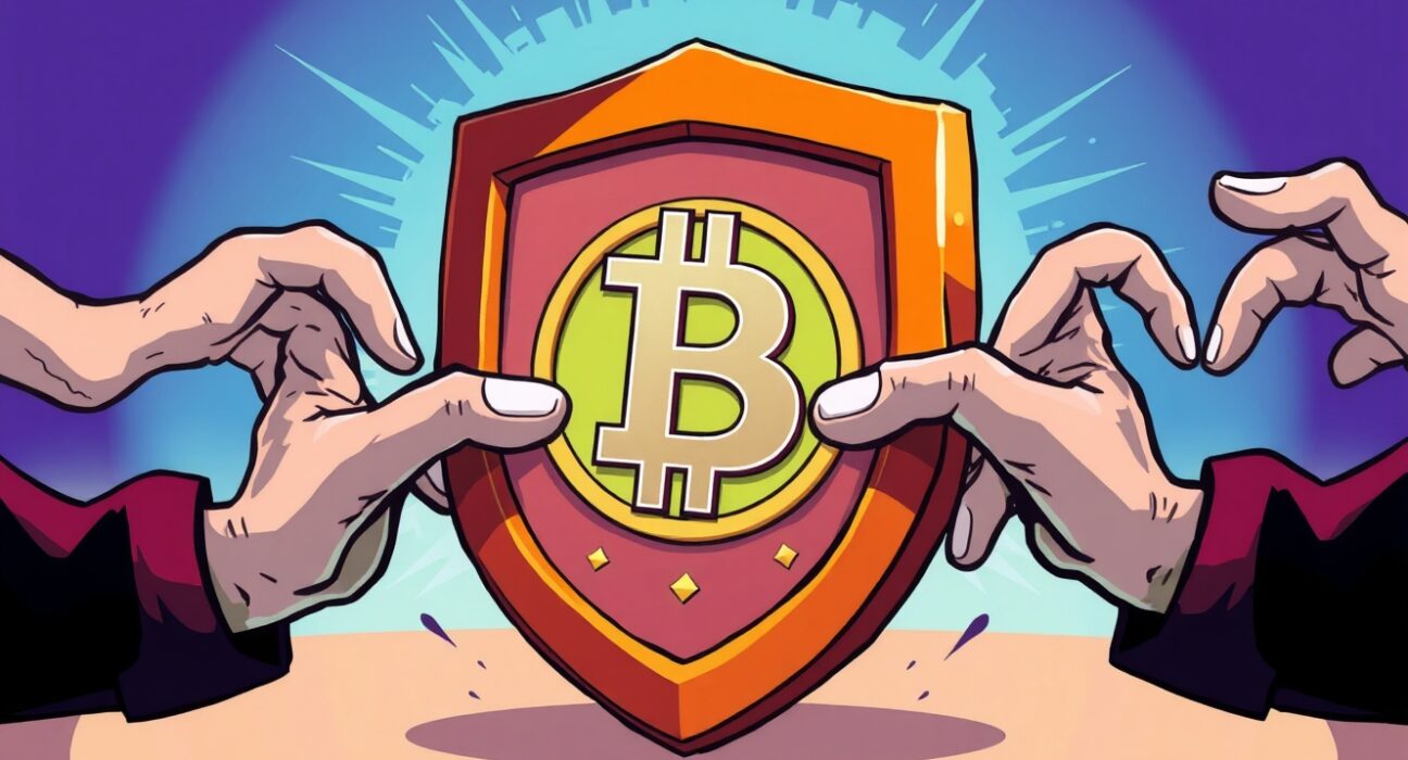 OKX exchange shield protecting against OM price manipulation in cryptocurrency market