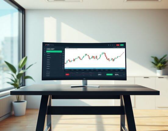 Professional trading interface showing the OKX USDS listing for cryptocurrency spot trading.