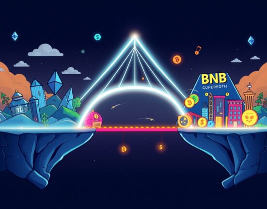 Ondo Bridge connecting Ethereum and BNB Chain for seamless real-world asset token transfers.