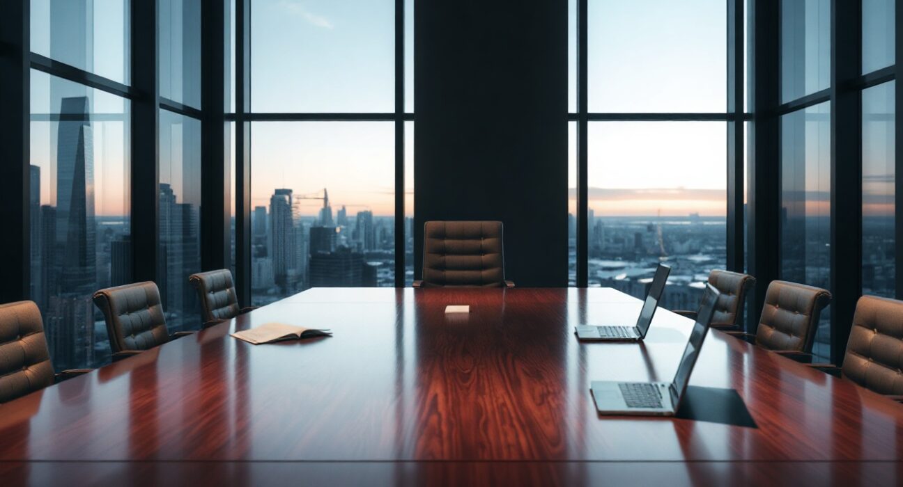 Empty boardroom chair symbolizing leadership dispute at Ondo Finance
