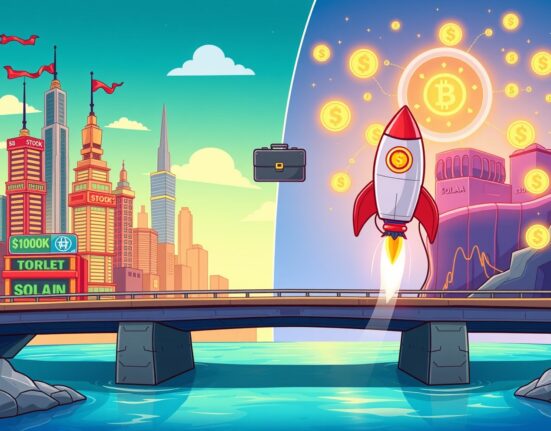 Ondo Finance stock token bridge connecting traditional finance to the Solana blockchain ecosystem.