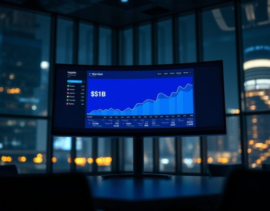 Financial dashboard showing Ondo Global Markets surpassing $1 billion TVL in equity tokens