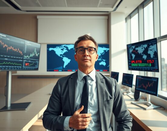 Energy analyst reviews OPEC oil demand forecast and WTI price data in professional trading environment