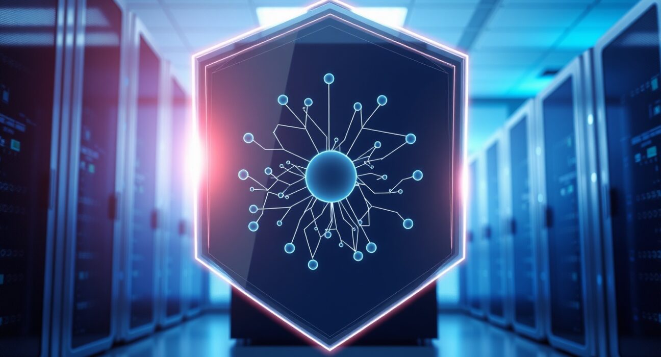 OpenAI secures AI agents with Promptfoo acquisition, depicted as a protected neural network in a