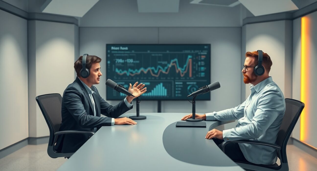 OpenAI TBPN acquisition hosts in podcast studio discussing technology and AI news.