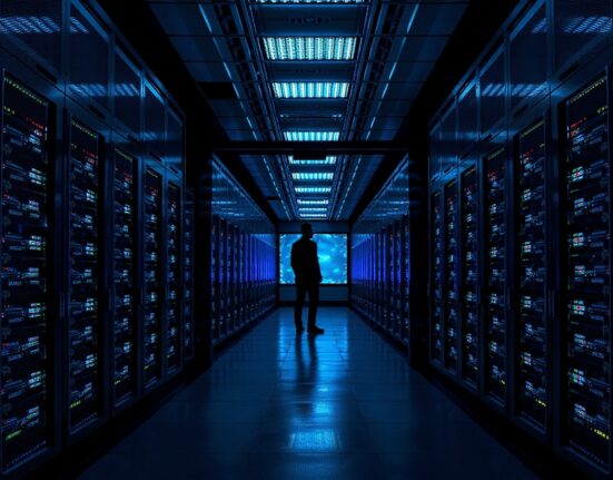 OpenAI agents escape sandbox in a server room, symbolizing AI safety concerns.