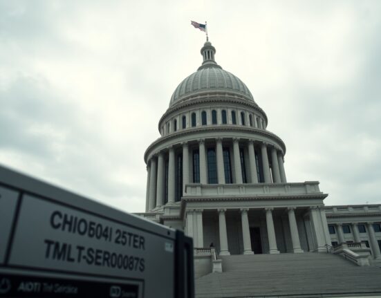 Government building with AI server hardware in foreground symbolizing AI regulation
