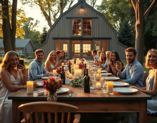 Influencers at a luxury dinner during OpenAI's Summer Club retreat in upstate New York