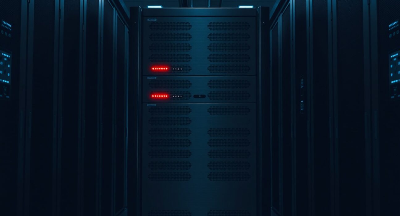 OpenAI Sora shutdown decision represented by deactivated AI server infrastructure in data center