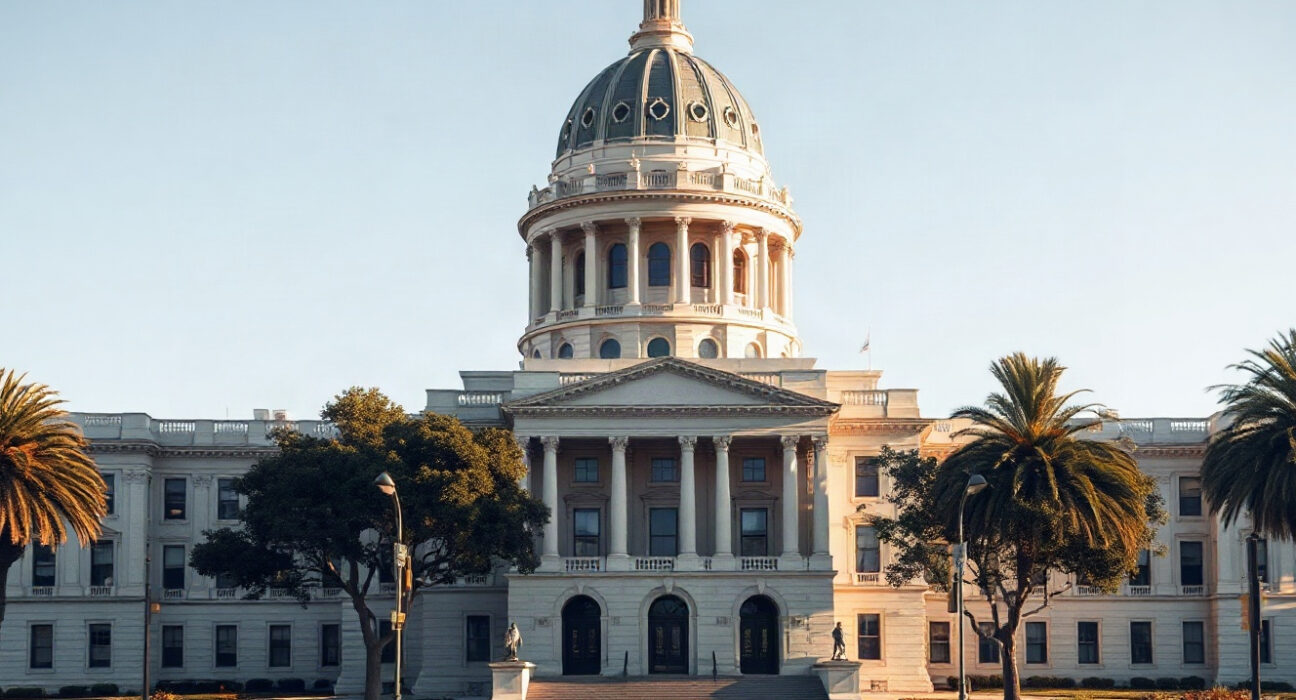 California State Capitol building under a clear sky, symbolizing legislative action on AI safety.