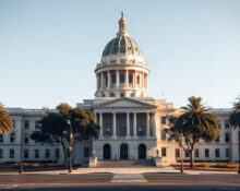 California State Capitol building under a clear sky, symbolizing legislative action on AI safety.
