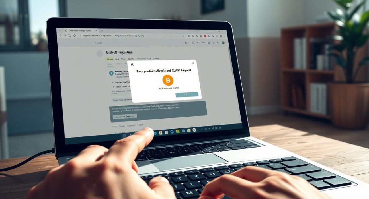 OpenClaw phishing scam targeting developers with fake CLAW token notification on GitHub interface