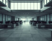 Empty office floor in India after Opendoor's closure, symbolizing AI's impact on outsourcing.
