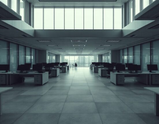 Empty office floor in India after Opendoor's closure, symbolizing AI's impact on outsourcing.