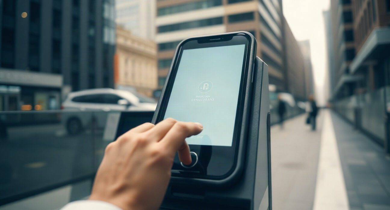 AI agent processing a cryptocurrency payment on a smartphone
