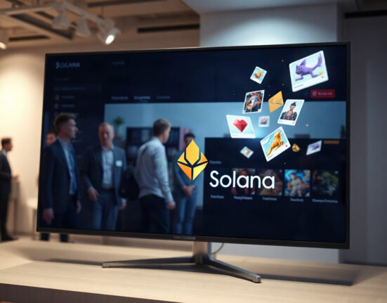 OpenSea platform interface displaying Solana NFT trading support on a modern screen