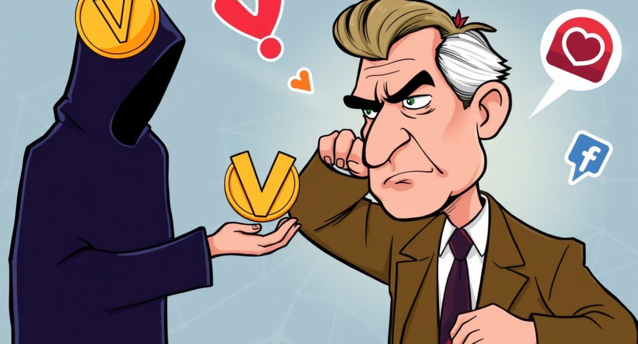 A cartoon showing a government official rejecting an OpenVPP partnership claim, highlighting the ongoing scrutiny.