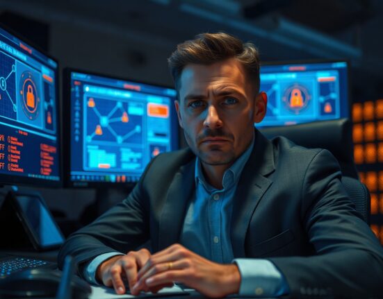 OpenZeppelin co-founder Manuel Aráoz warning about DeFi security risks in a tech office