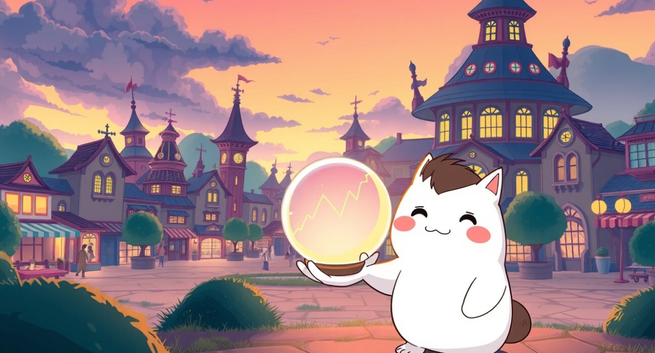 Opinion OPN token surge on Binance pre-market after airdrop launch visualized as a magical market.