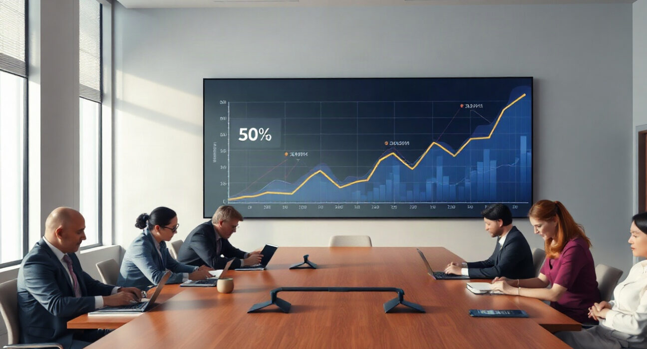 Optimism governance team reviewing token allocation strategy in a modern meeting room