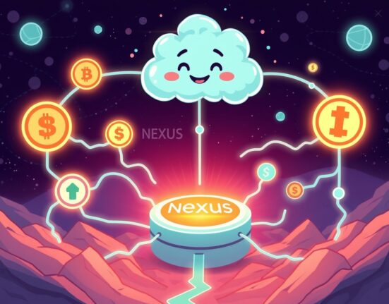 A cartoon illustration of Oracle's digital asset data nexus, symbolizing enhanced data integration for cryptocurrencies.