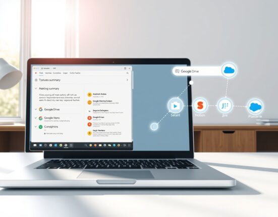 Otter enterprise search interface showing connected Gmail, Notion, Jira, and Salesforce icons for cross-tool querying