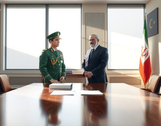 Pakistani Army Chief meeting with Iranian officials to discuss regional security cooperation and bilateral relations.