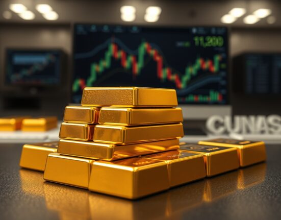 Stack of polished gold bars on a dark surface representing rising gold prices in Pakistan.