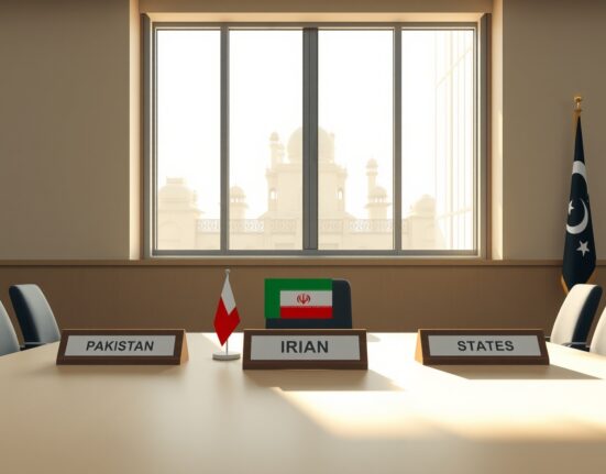 Diplomatic meeting table in Islamabad awaiting Iran's decision on peace talks with Pakistan and United States