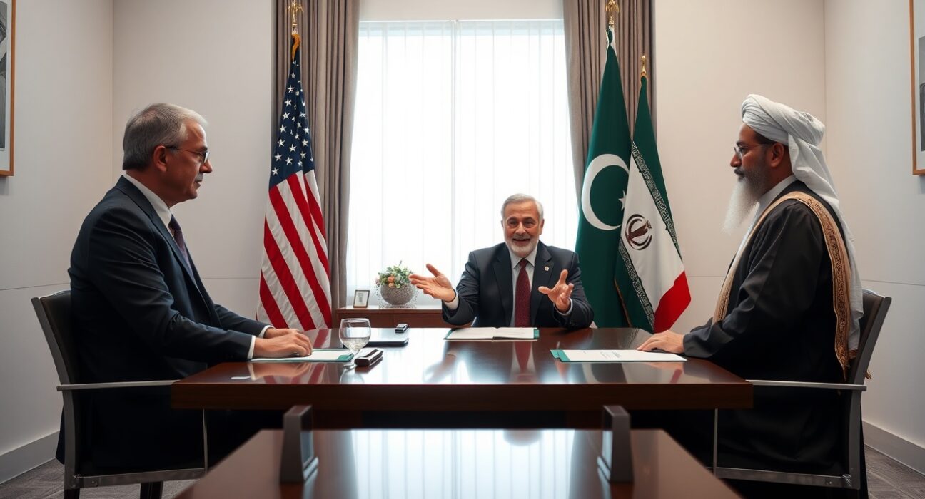 Pakistani official mediating US-Iran talks in a diplomatic meeting room