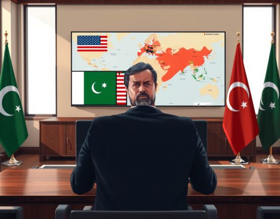 Pakistani official urgently discussing Strait of Hormuz deadline extension with US representatives in diplomatic setting