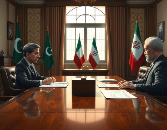 Pakistani and Iranian officials engage in diplomatic talks in Tehran to discuss a US message.
