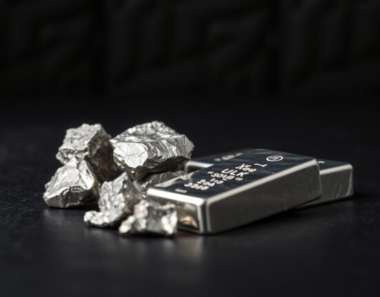 Close-up of raw palladium nuggets and refined bars on a dark surface, representing the metal's supply dynamics.