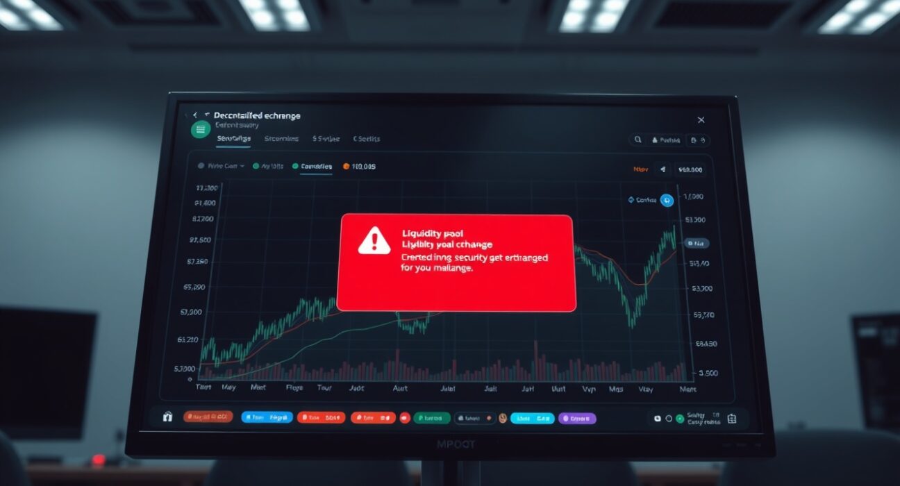 PancakeSwap exploit security breach alert on decentralized exchange interface showing compromised liquidity pool