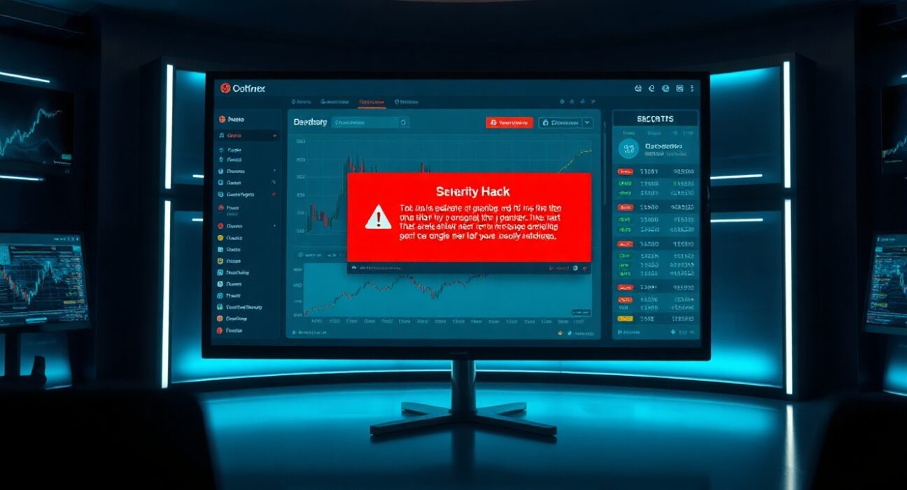Digital dashboard showing a security alert on a decentralized exchange interface after a hack