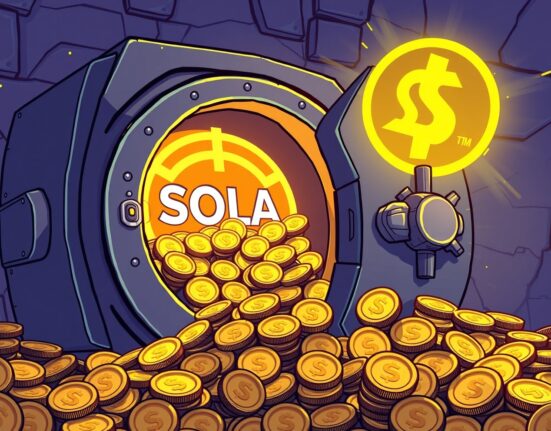 A cartoon illustration depicting Pantera Capital's significant Pantera Capital SOL holding, highlighting Solana's bright future in the crypto market.