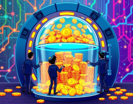 Paradigm stakes HYPE tokens in vibrant digital vault showing institutional crypto investment