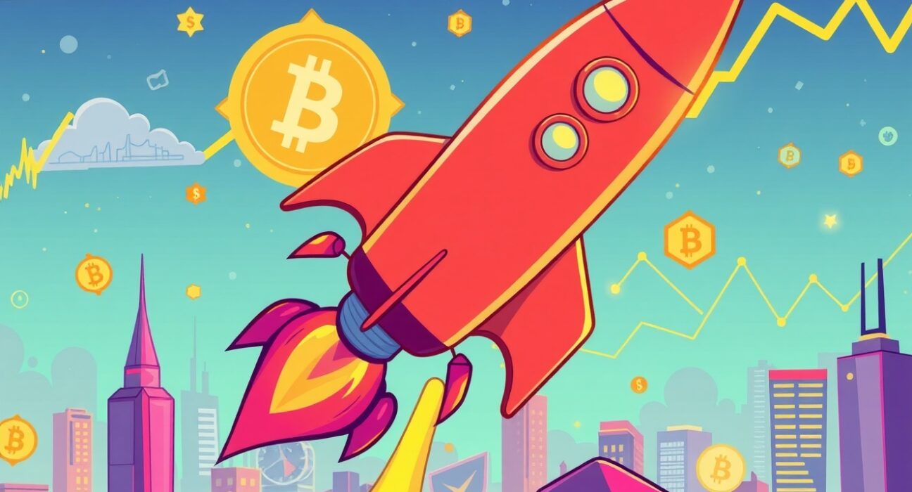 Parameta KOSDAQ listing rocket launch symbolizing blockchain growth and innovation