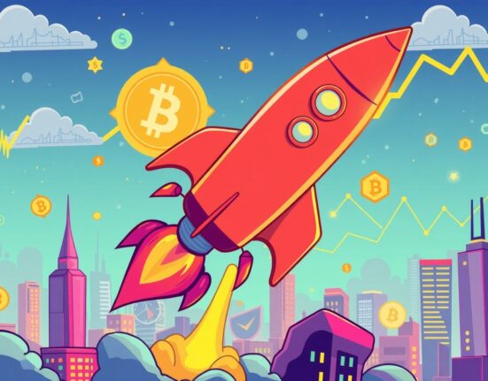 Parameta KOSDAQ listing rocket launch symbolizing blockchain growth and innovation