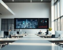 Patronus AI digital simulation environment for testing AI agents in a modern office setting.