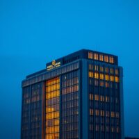 People's Bank of China headquarters representing central bank currency policy decisions