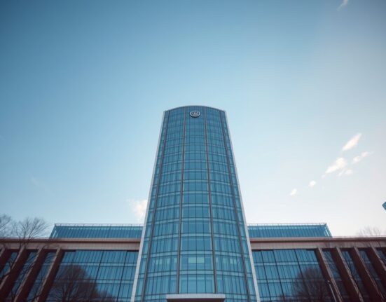 People's Bank of China headquarters building in Beijing on a clear day