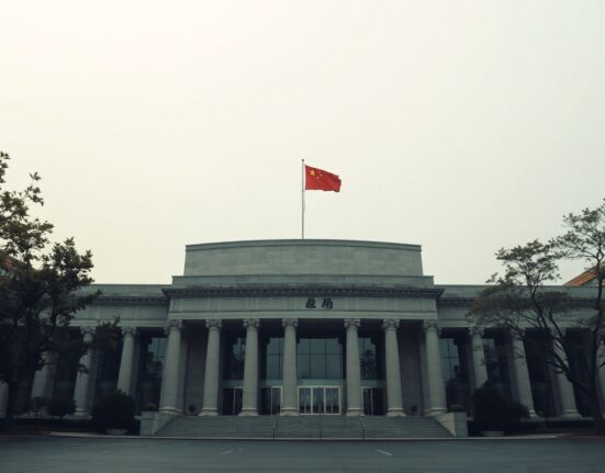 People's Bank of China headquarters in Beijing on a cloudy morning
