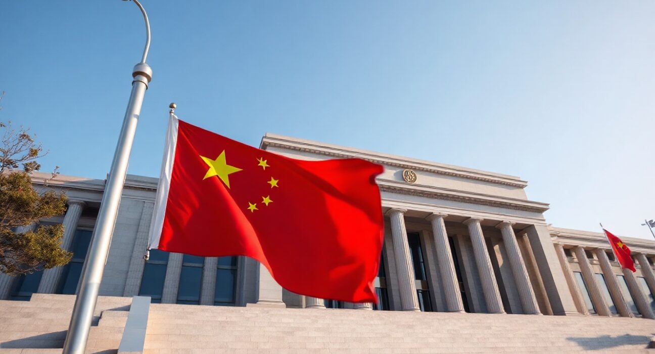 People's Bank of China headquarters in Beijing on a clear day
