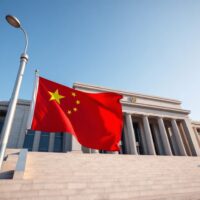 People's Bank of China headquarters in Beijing on a clear day